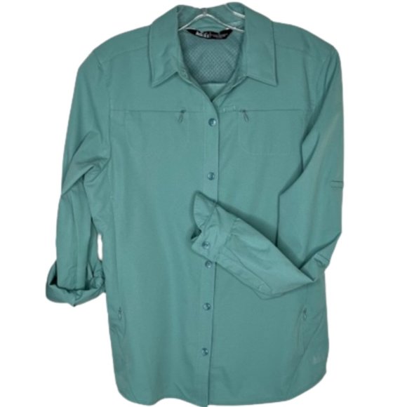 REI Tops Rei Vented Travelhikingcamping Shirt Roll Up Sleeves Jade